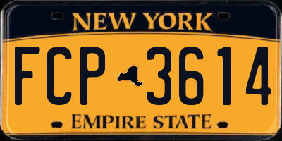 NY license plate FCP3614
