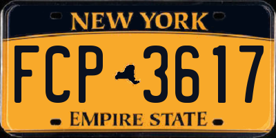 NY license plate FCP3617