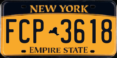 NY license plate FCP3618