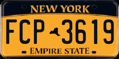 NY license plate FCP3619