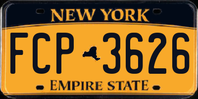 NY license plate FCP3626