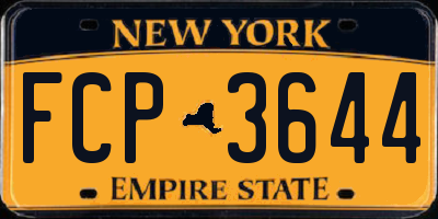NY license plate FCP3644
