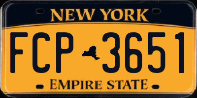 NY license plate FCP3651