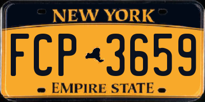 NY license plate FCP3659