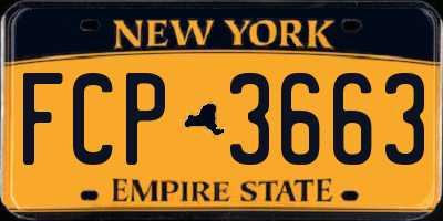 NY license plate FCP3663