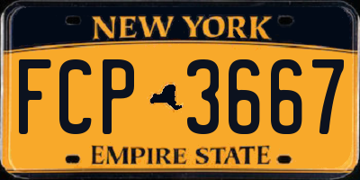 NY license plate FCP3667