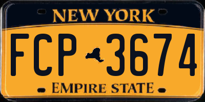 NY license plate FCP3674