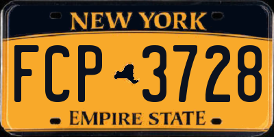 NY license plate FCP3728
