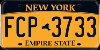 NY license plate FCP3733