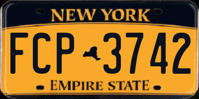 NY license plate FCP3742