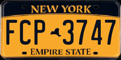 NY license plate FCP3747