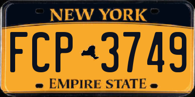 NY license plate FCP3749