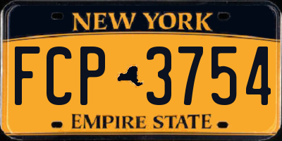 NY license plate FCP3754