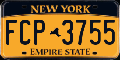 NY license plate FCP3755