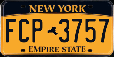 NY license plate FCP3757