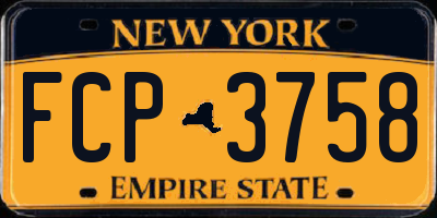 NY license plate FCP3758