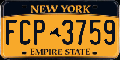 NY license plate FCP3759