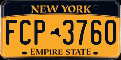 NY license plate FCP3760
