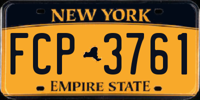 NY license plate FCP3761