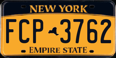NY license plate FCP3762