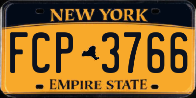 NY license plate FCP3766