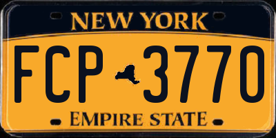 NY license plate FCP3770