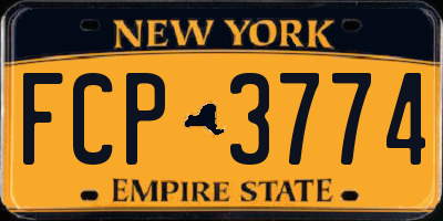 NY license plate FCP3774