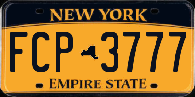 NY license plate FCP3777