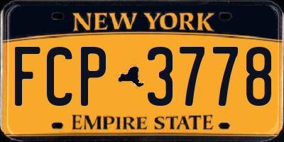 NY license plate FCP3778