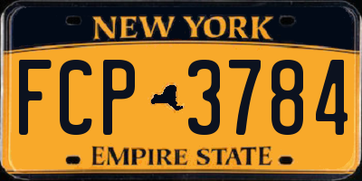 NY license plate FCP3784