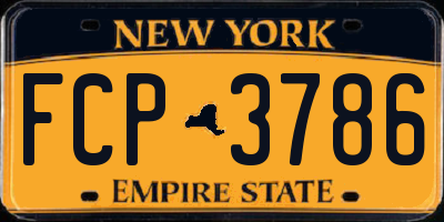 NY license plate FCP3786