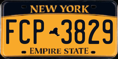 NY license plate FCP3829