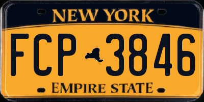 NY license plate FCP3846
