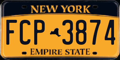 NY license plate FCP3874