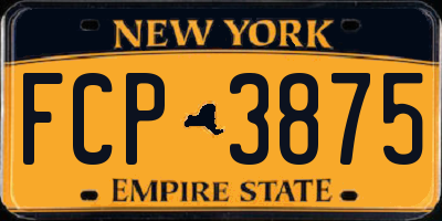 NY license plate FCP3875