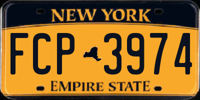 NY license plate FCP3974