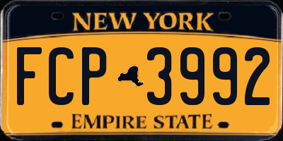 NY license plate FCP3992