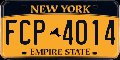 NY license plate FCP4014