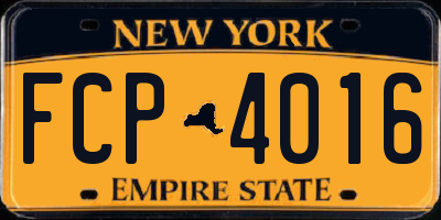 NY license plate FCP4016