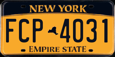 NY license plate FCP4031