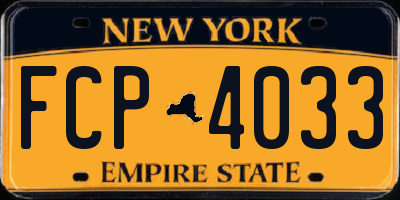 NY license plate FCP4033