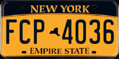 NY license plate FCP4036