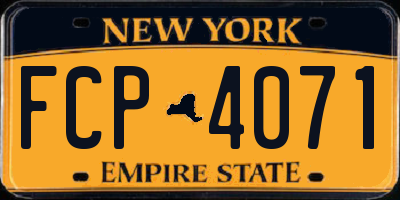 NY license plate FCP4071