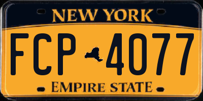 NY license plate FCP4077