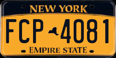 NY license plate FCP4081
