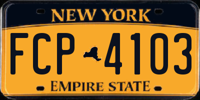NY license plate FCP4103