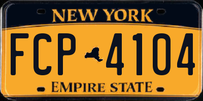 NY license plate FCP4104