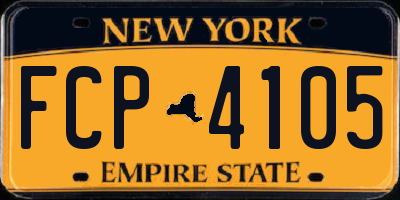 NY license plate FCP4105