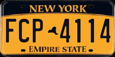 NY license plate FCP4114