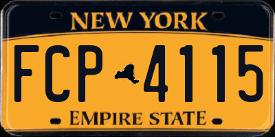 NY license plate FCP4115